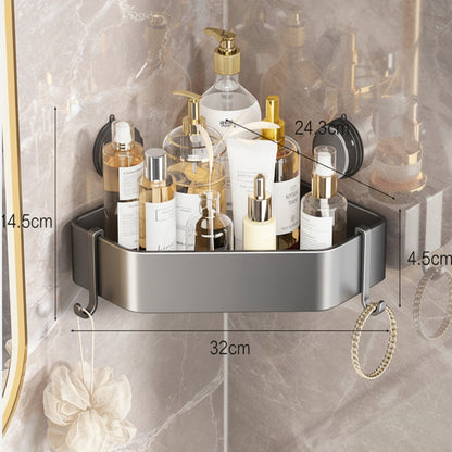 No-Drill Suction Cup Bathroom Corner Shelf