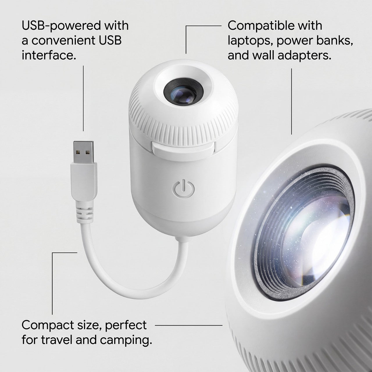 USB Star Projector Night Light – Starry Sky Lamp for Bedroom & Nursery