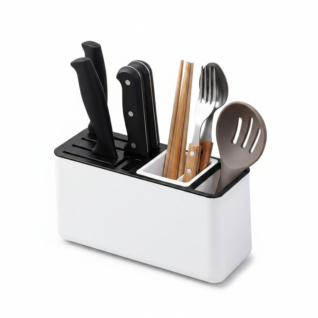 Kitchen Knife Storage Rack | Plastic Tableware Holder Cabinet Organizer
