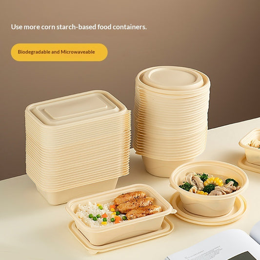 Biodegradable Disposable Bowls.Eco-Friendly Food-Grade Takeaway Containers