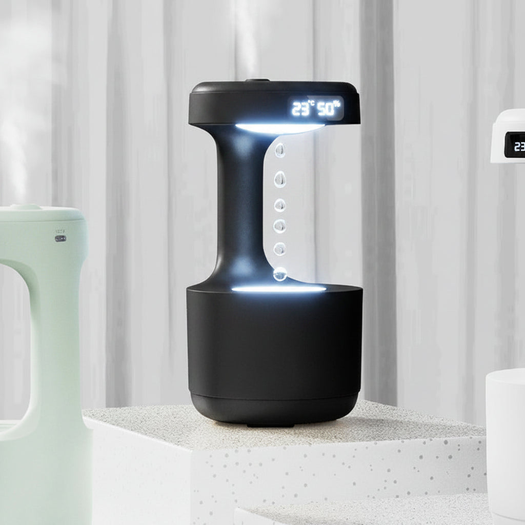 Anti-Gravity Backflow Aroma Diffuser With Clock