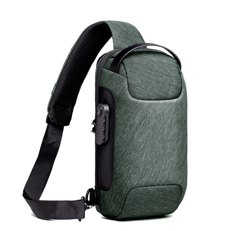 Men's Waterproof Anti-Theft Sling Bag – USB Charging Oxford Cross body Chest Pack