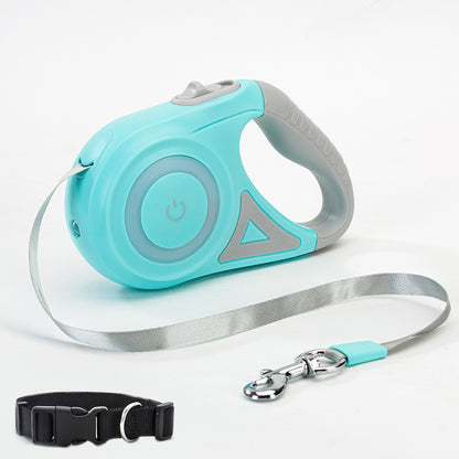 Retractable Pet Leash with Spotlight & Collar Set