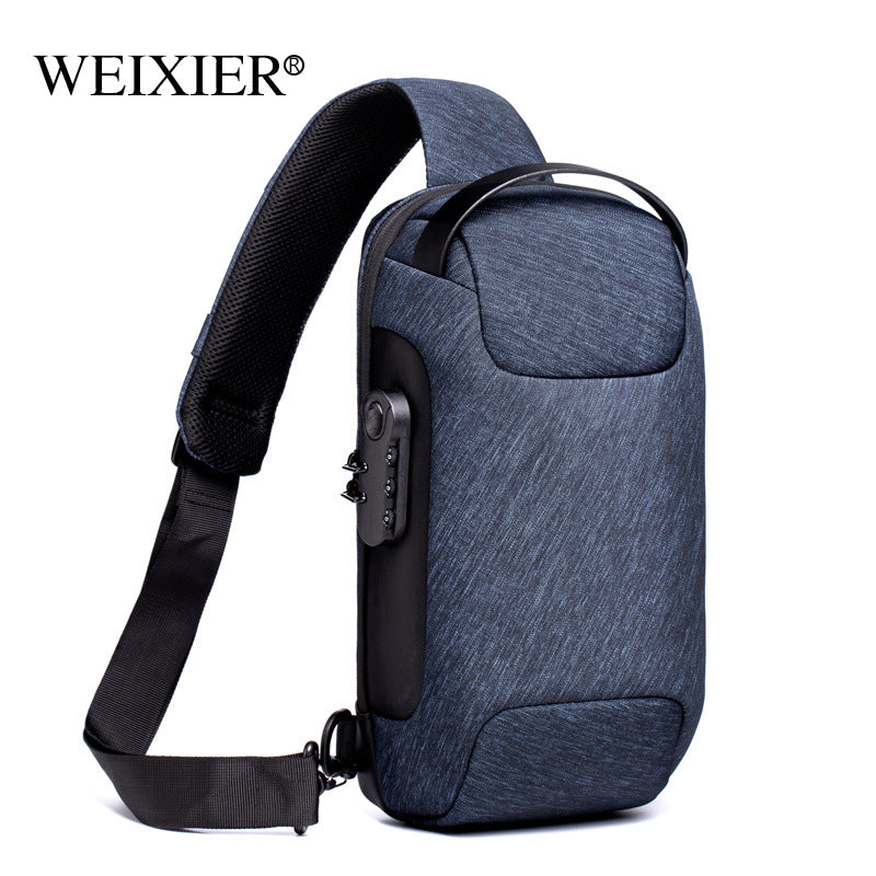 Men's Waterproof Anti-Theft Sling Bag – USB Charging Oxford Cross body Chest Pack