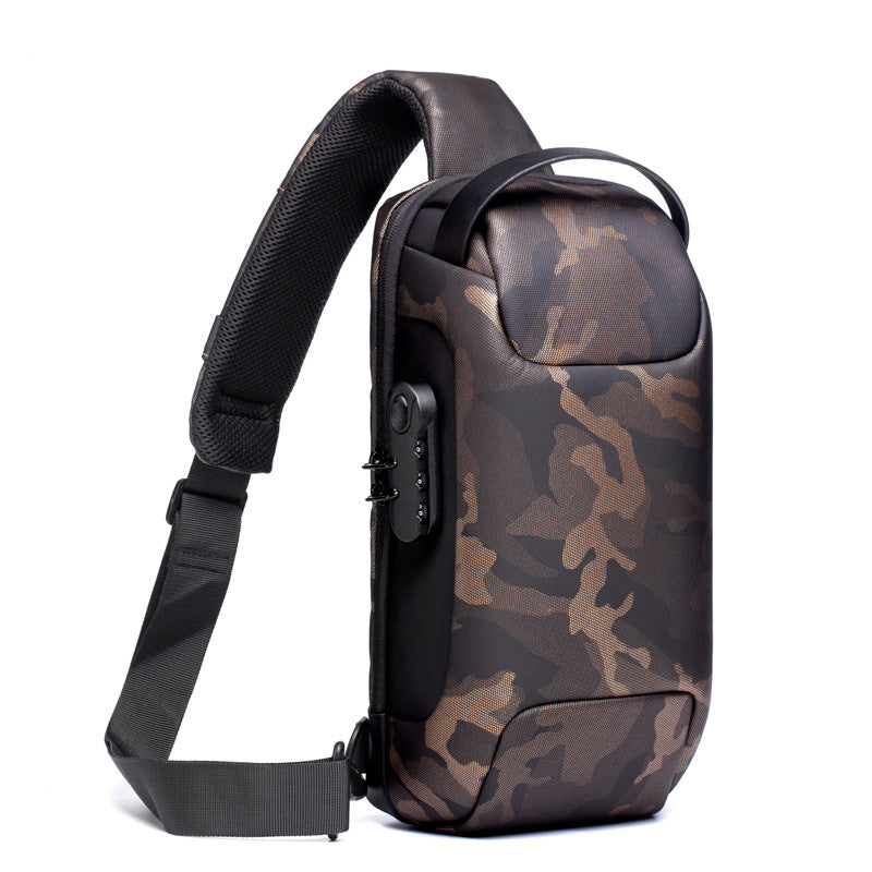 Men's Waterproof Anti-Theft Sling Bag – USB Charging Oxford Cross body Chest Pack