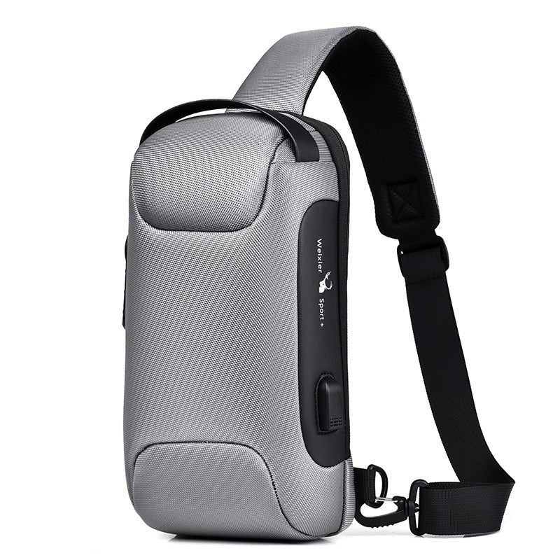 Men's Waterproof Anti-Theft Sling Bag – USB Charging Oxford Cross body Chest Pack