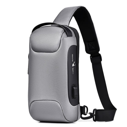 Men's Waterproof Anti-Theft Sling Bag – USB Charging Oxford Cross body Chest Pack