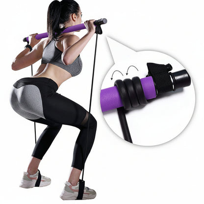 Portable Pilates Bar & Resistance Bands Set