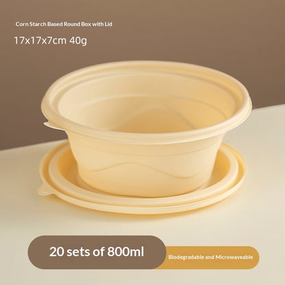 Biodegradable Disposable Bowls.Eco-Friendly Food-Grade Takeaway Containers