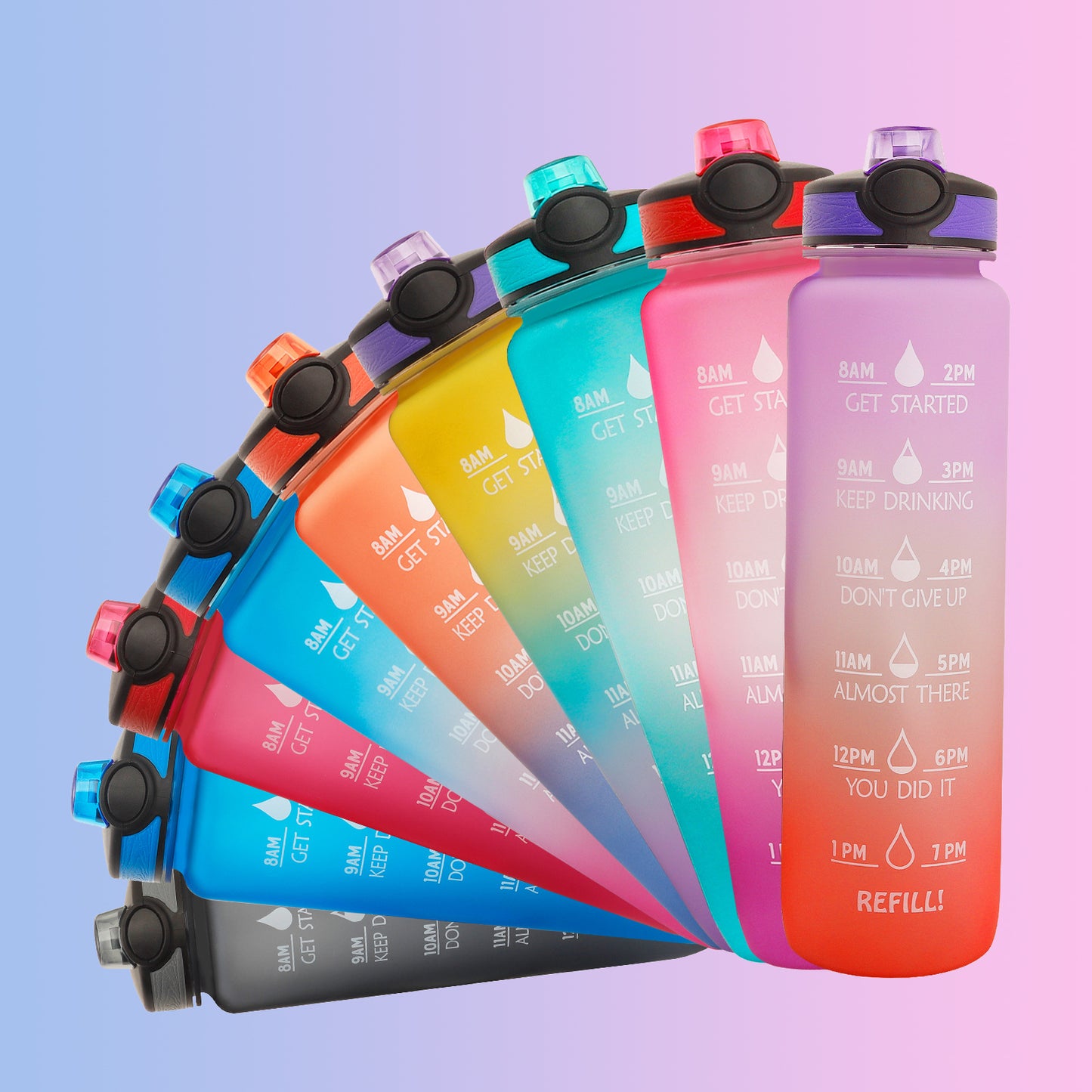AquaTime Pro – 1L Motivational Tritan Sports Bottle