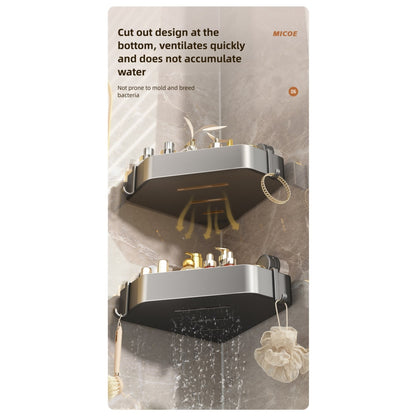 No-Drill Suction Cup Bathroom Corner Shelf