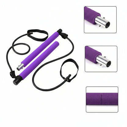 Portable Pilates Bar & Resistance Bands Set