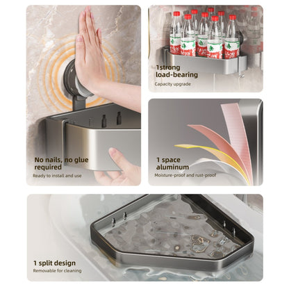 No-Drill Suction Cup Bathroom Corner Shelf
