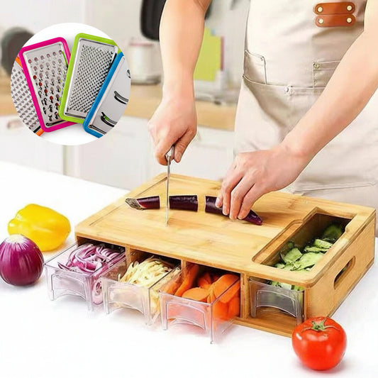 ChopEasy Pro – Bamboo Cutting Board With Containers