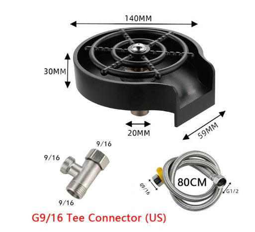 High-Pressure Automatic Cup Washer | Bar & Kitchen Sink Glass Rinser
