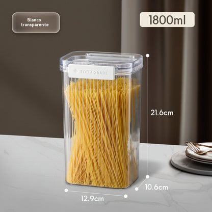 Clear Airtight Food Storage Containers | Square Plastic Jars with Lids – Black & White