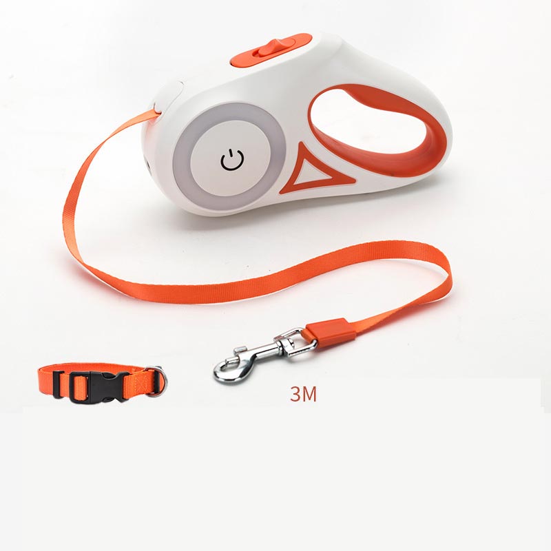 Retractable Pet Leash with Spotlight & Collar Set