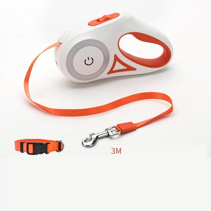 Retractable Pet Leash with Spotlight & Collar Set