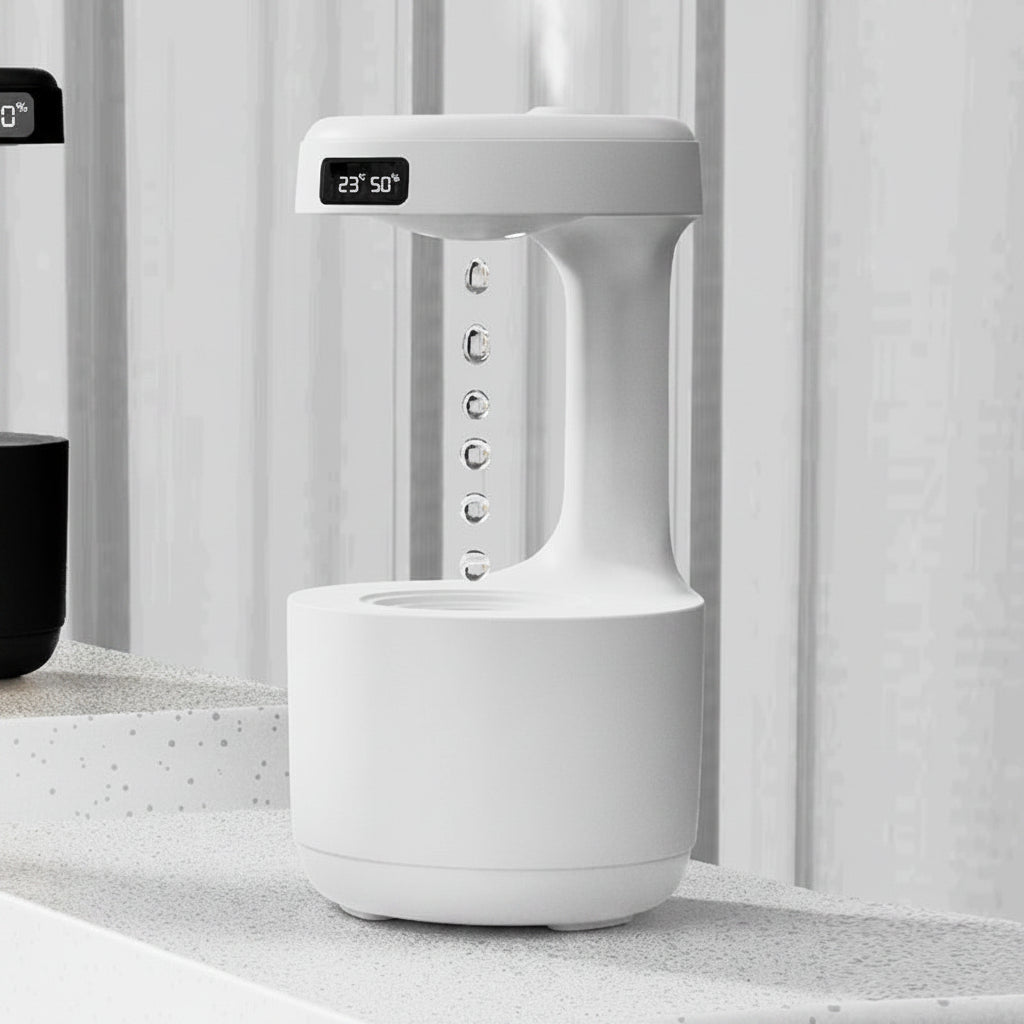 Anti-Gravity Backflow Aroma Diffuser With Clock