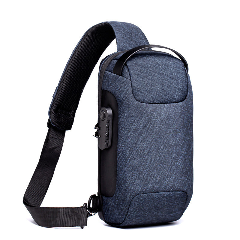 Men's Waterproof Anti-Theft Sling Bag – USB Charging Oxford Cross body Chest Pack