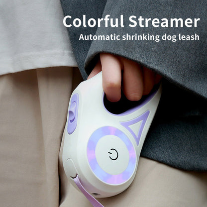 Retractable Pet Leash with Spotlight & Collar Set