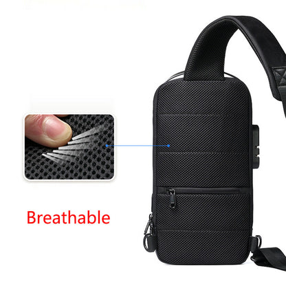 Men's Waterproof Anti-Theft Sling Bag – USB Charging Oxford Cross body Chest Pack