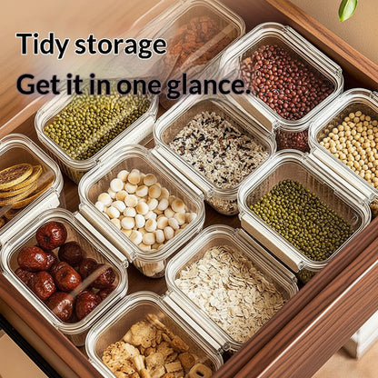 Clear Airtight Food Storage Containers | Square Plastic Jars with Lids – Black & White