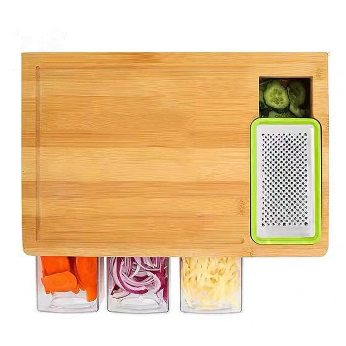 ChopEasy Pro – Bamboo Cutting Board With Containers