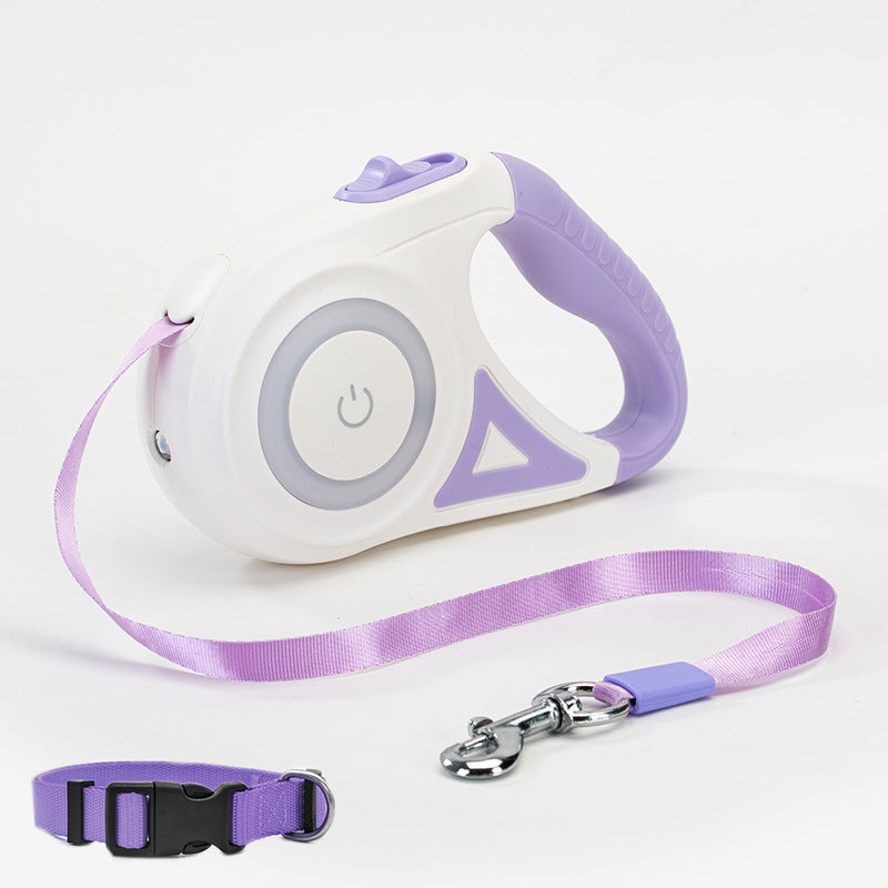 Retractable Pet Leash with Spotlight & Collar Set