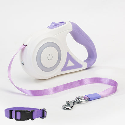Retractable Pet Leash with Spotlight & Collar Set