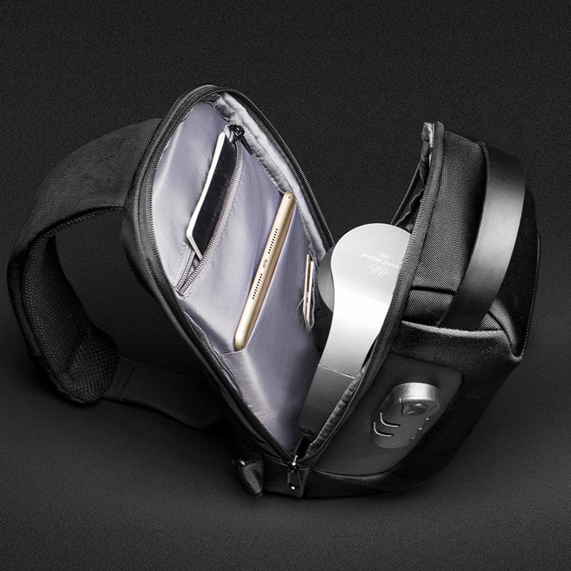 Men's Waterproof Anti-Theft Sling Bag – USB Charging Oxford Cross body Chest Pack