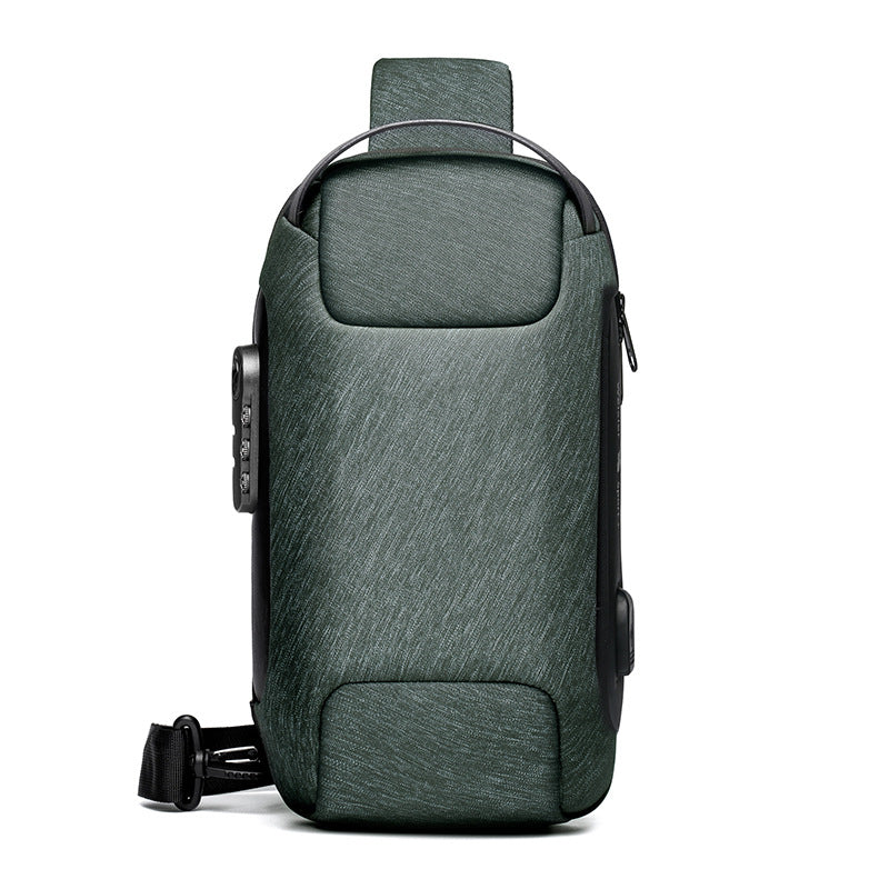Men's Waterproof Anti-Theft Sling Bag – USB Charging Oxford Cross body Chest Pack