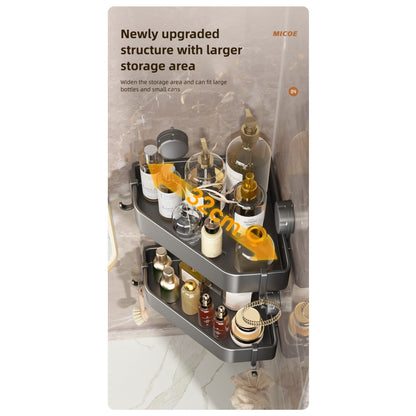 No-Drill Suction Cup Bathroom Corner Shelf