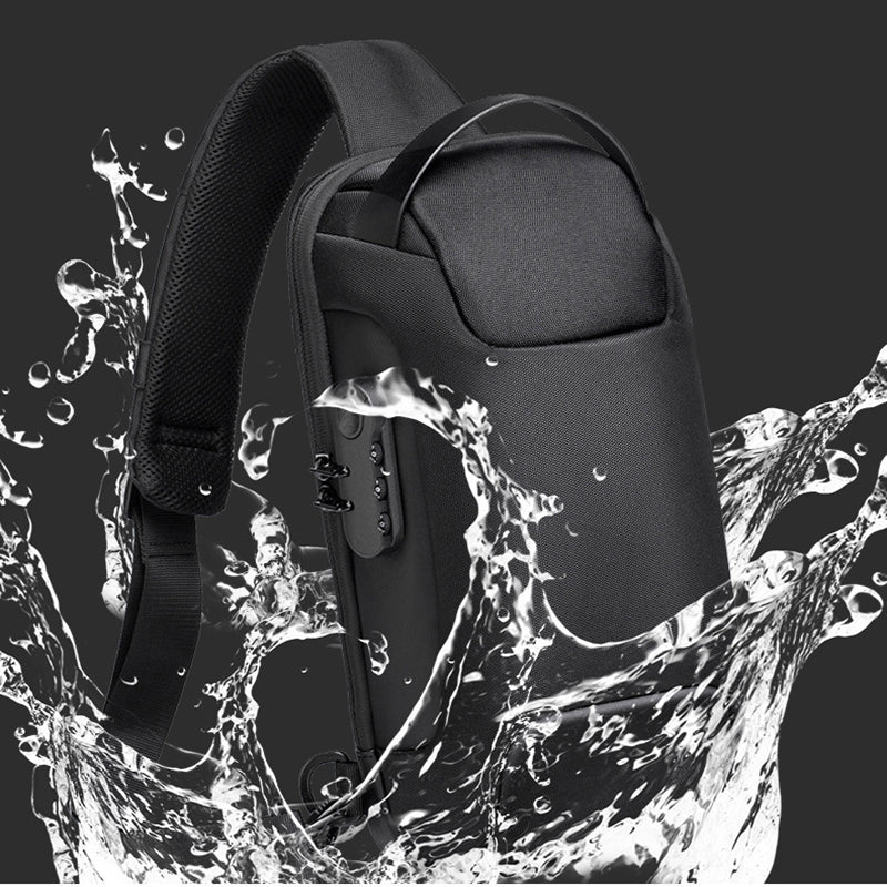 Men's Waterproof Anti-Theft Sling Bag – USB Charging Oxford Cross body Chest Pack