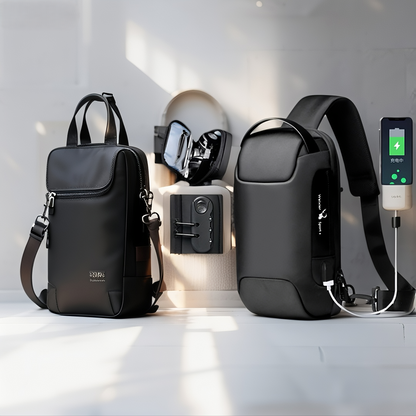 Men's Waterproof Anti-Theft Sling Bag – USB Charging Oxford Cross body Chest Pack